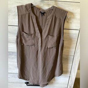 TORRID 00 Harper Georgette Sleeveless Mocha Brown Blouse